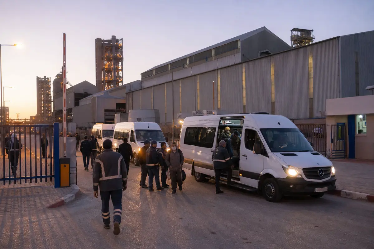 Sprinters et opérateurs · porte usine